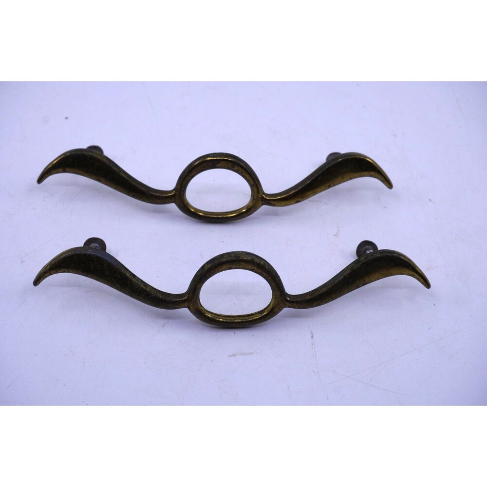 2 Vintage KBC 1960s Drawer Pull Brass Handle Pt No. K9347 Lot of 2 with Screws